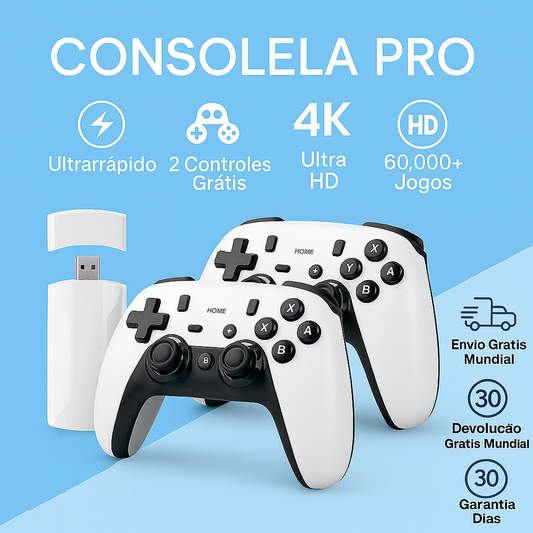 RetroPro™ Console de Jogos – 60.000 Jogos + 2 Controles Sem Fio
