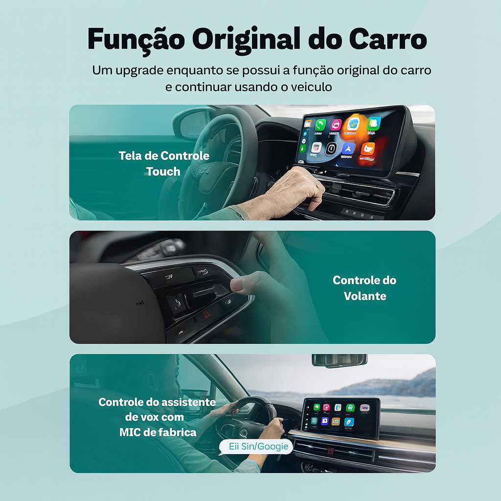 Mini 3.0 Ultra Cube – CarPlay & Android Auto Sem Fios